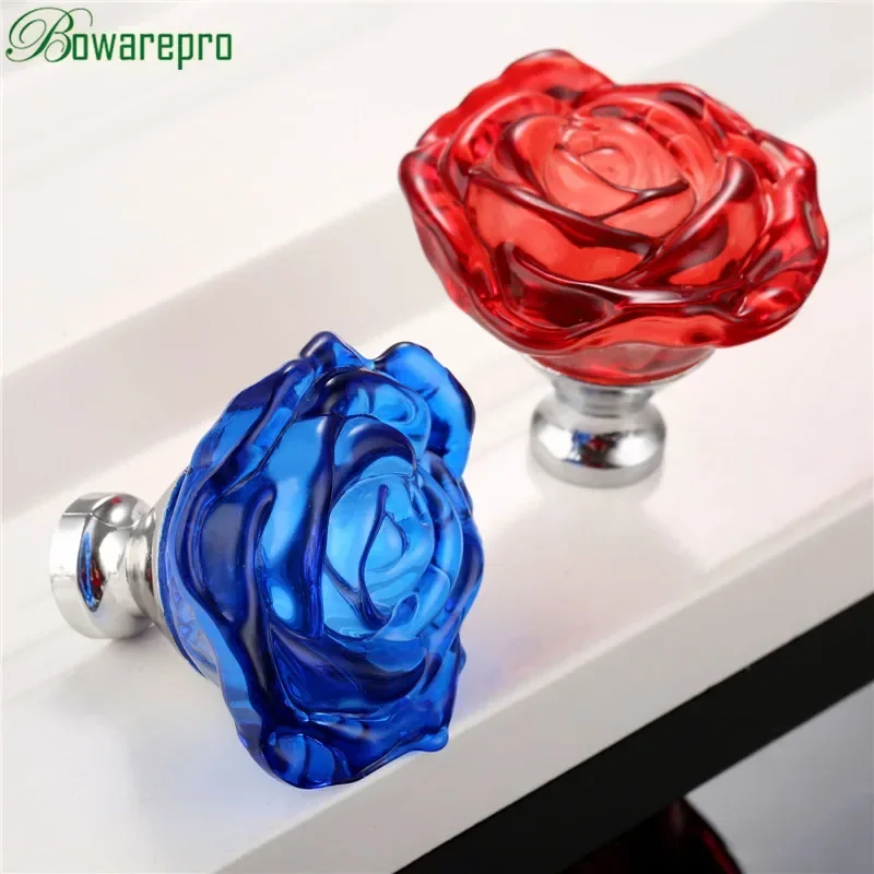 Furniture Hardware Manufacturer - Bowarepro 50MM Pha Lê Hoa Hồng